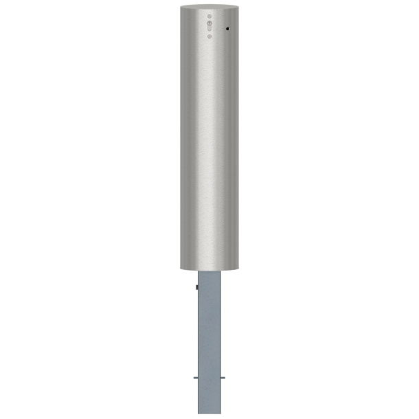 Stainless steel post |  204 mm | removable, with Euro profile cylinder lockthree keys, self-engaging lockwith hot-dip galvanized ground socket part-no. 470.10 | height above ground approx. 900 mm